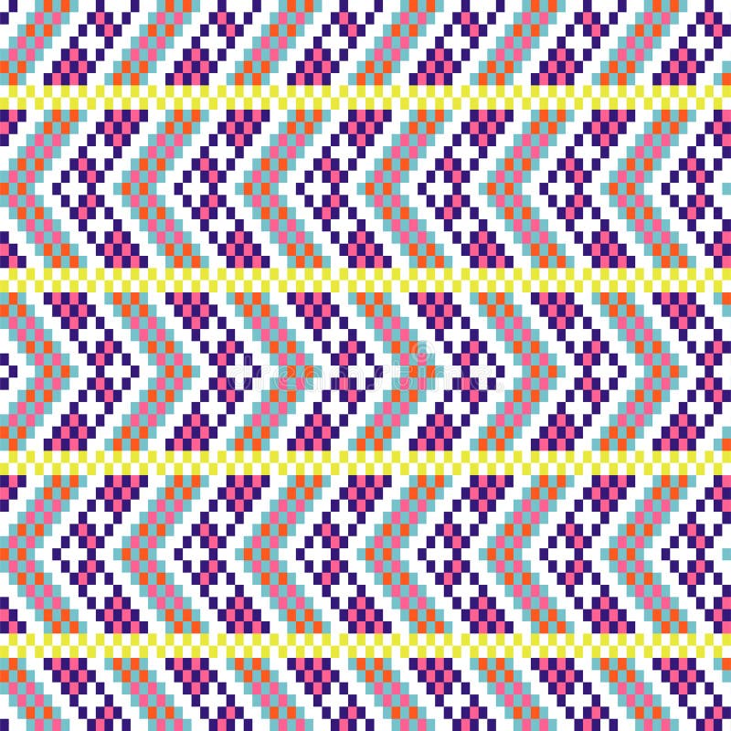 Bold arrow chevron seamless pattern pixel blocks shapes texture. royalty free illustration Bold arrow chevron seamless pattern pixel blocks shapes texture. royalty free illustration