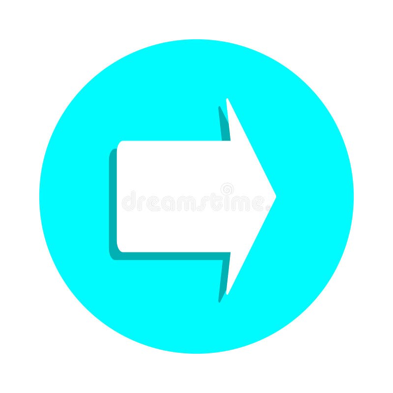 Bold arrow on the right badge icon. Simple glyph, flat vector of web icons for ui and ux, website or mobile application royalty free illustration
