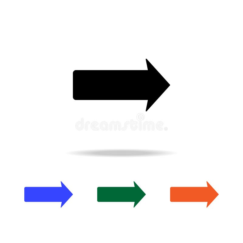 Bold arrow on the right icon. Elements of simple web icon in multi color. Premium quality graphic design icon. Simple icon for stock illustration