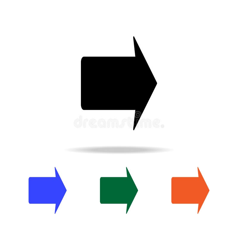 Bold arrow on the right icon. Elements of simple web icon in multi color. Premium quality graphic design icon. Simple icon for stock illustration