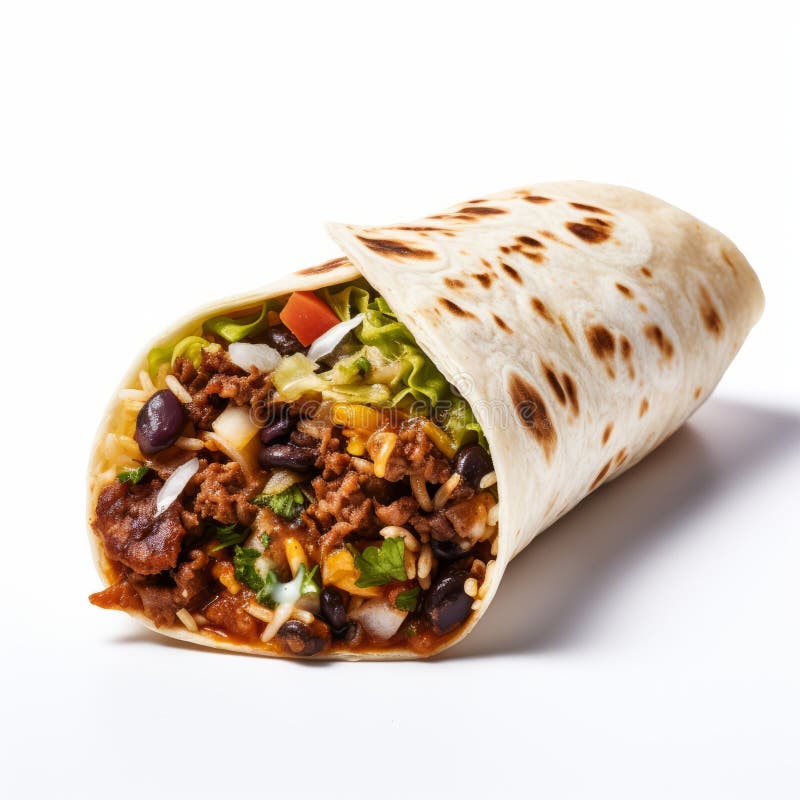Bold and Authentic Cross Processed Burrito Image in 8k Resolution Stock