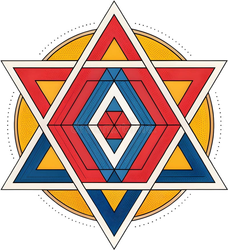 Colorful geometric patterns creating vibrant abstract visual designs for modern art. royalty free illustration