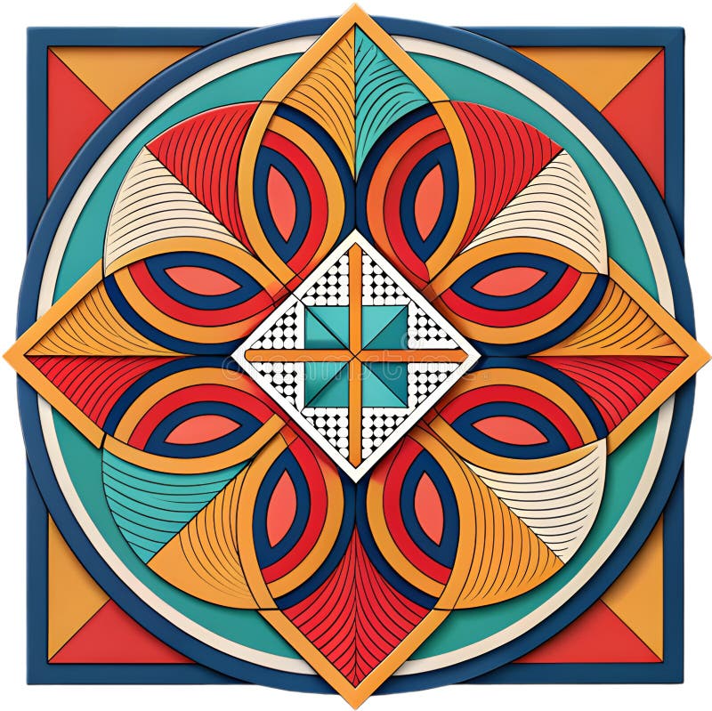 Colorful geometric patterns creating vibrant abstract visual designs for modern art. royalty free illustration