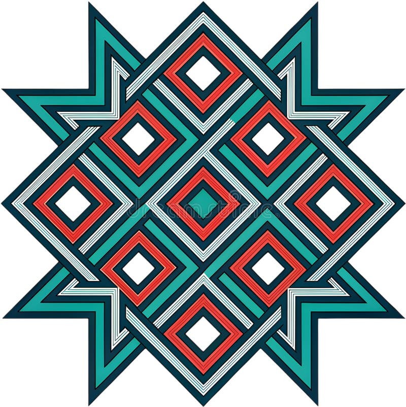 Colorful geometric patterns creating vibrant abstract visual designs for modern art. stock illustration