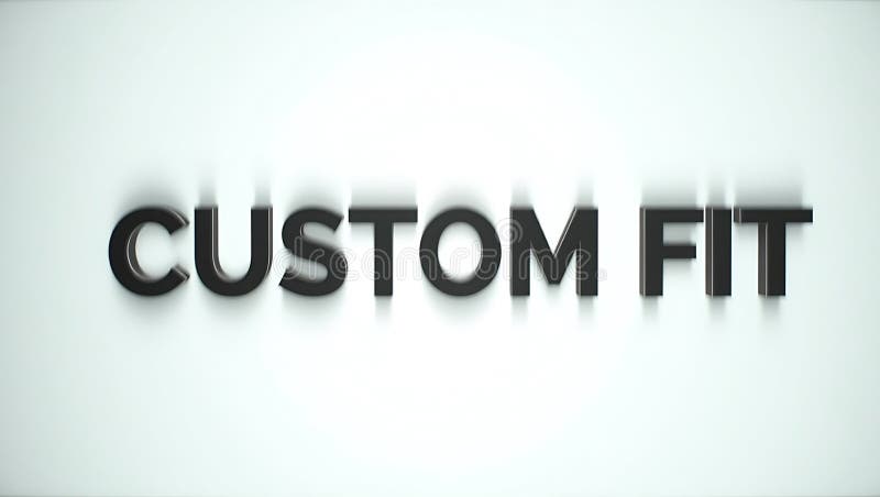 Unique typography emphasizing the concept of custom fit in a modern style stock illustration