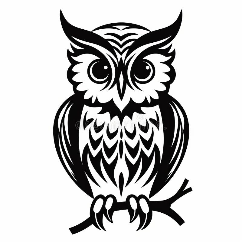 owl black and white