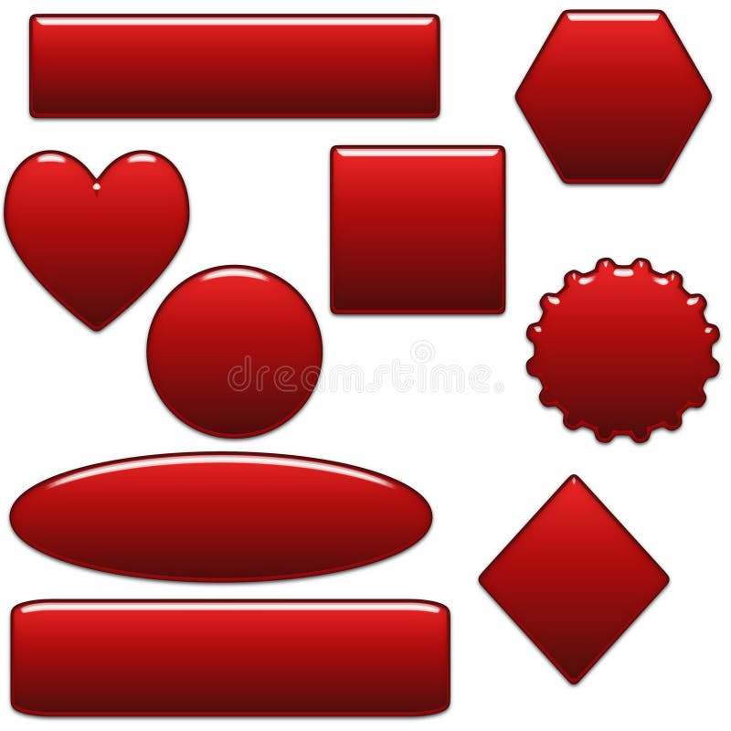 Bold Red Blank Website Buttons And Shapes vector illustration Bold Red Blank Website Buttons And Shapes vector illustration