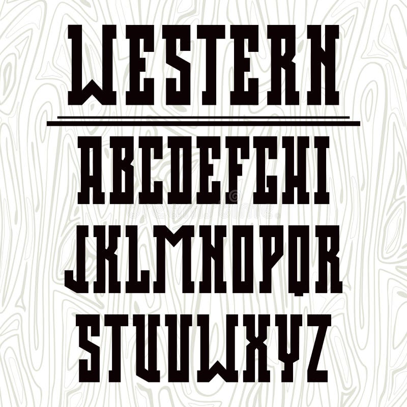 Bold Serif Font In The Western Style Stock Vector Image 48275217