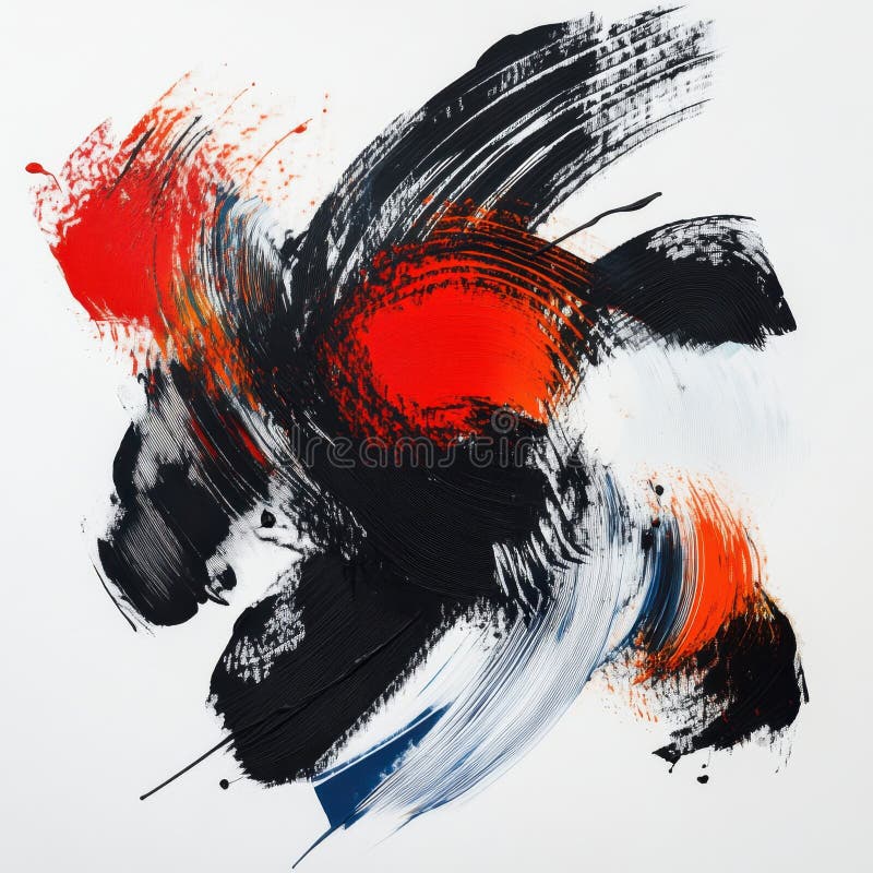 Bold Strokes with Intricate Patterns in Vibrant Abstract Art stock illustration