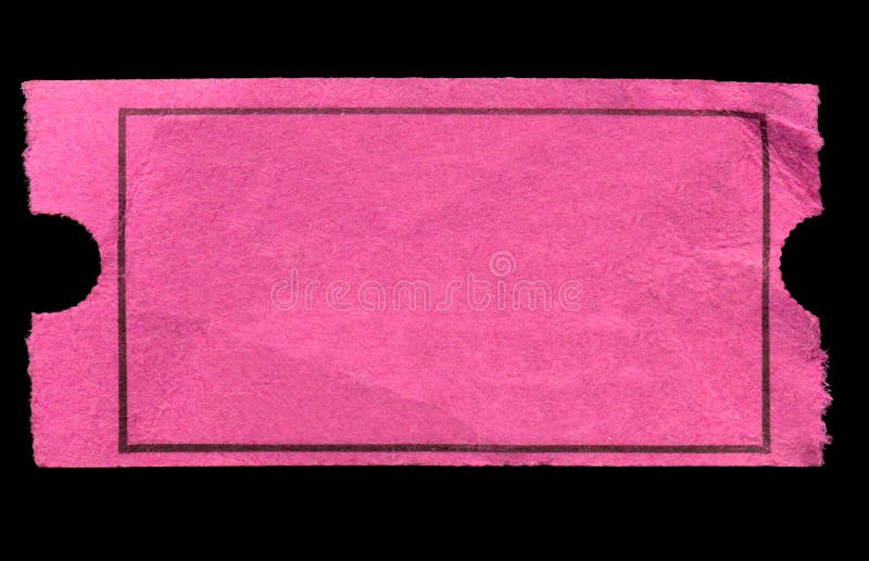 Boleto rosado en blanco de la admisión. imagen de archivo Boleto rosado en blanco de la admisión. imagen de archivo