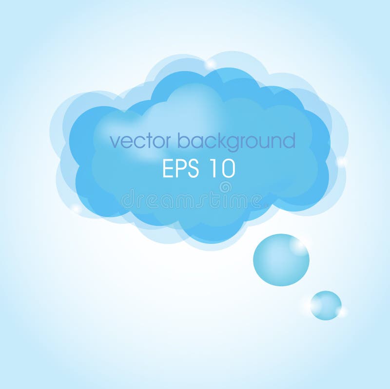 Balão de fala azul em forma de nuvem ilustração stock