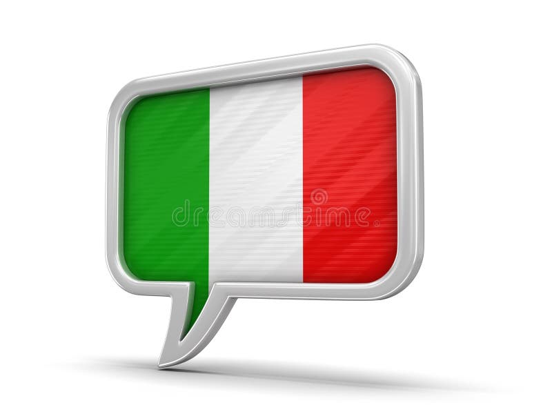 Bolha do discurso com bandeira italiana ilustração stock Bolha do discurso com bandeira italiana ilustração stock