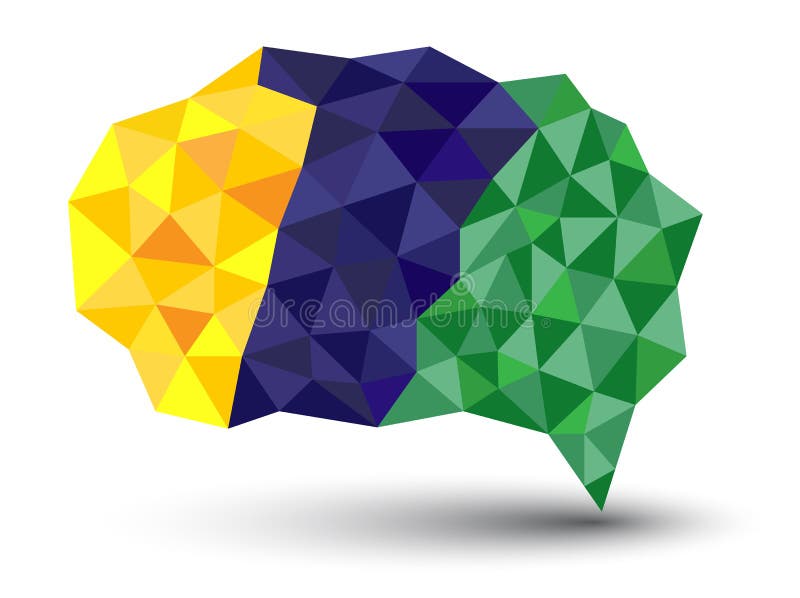 Bolha geométrica abstrata do discurso com polígono triangulares com ilustração stock Bolha geométrica abstrata do discurso com polígono triangulares com ilustração stock