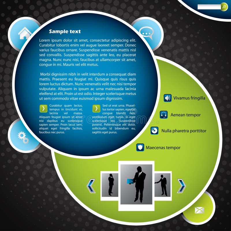 Modelo de website semelhante ao Bubble ilustração stock