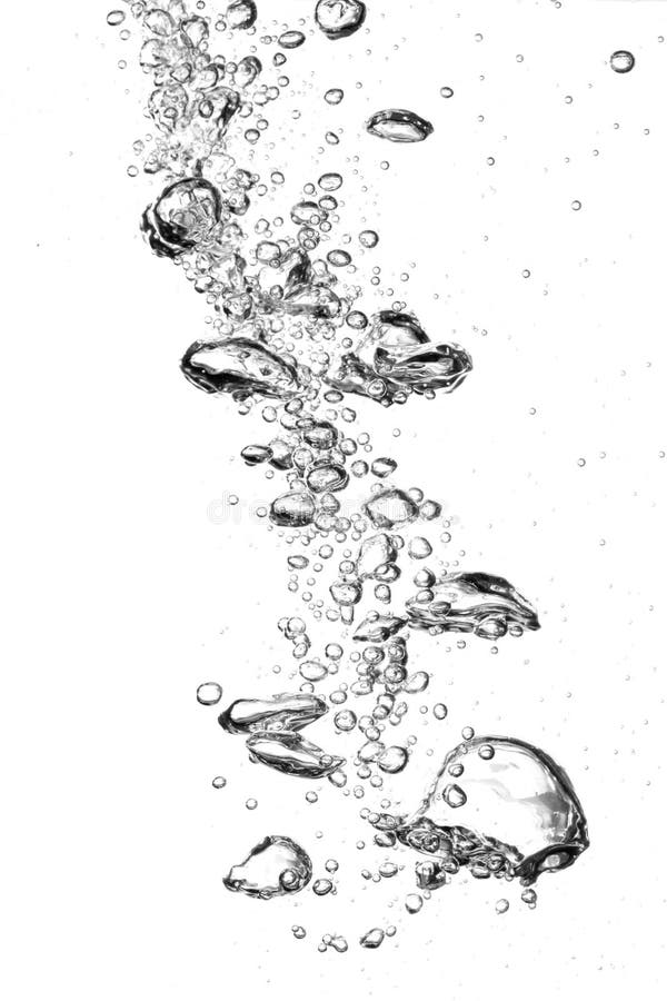 shot of air bubbles underwater isolated. shot of air bubbles underwater isolated