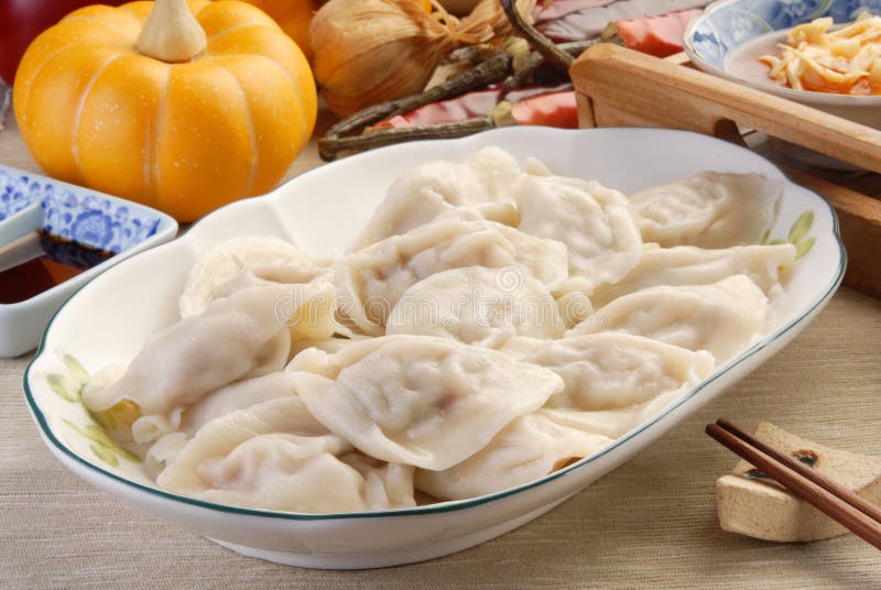 Delicious Chinese food - boiled dumplings. Delicious Chinese food - boiled dumplings