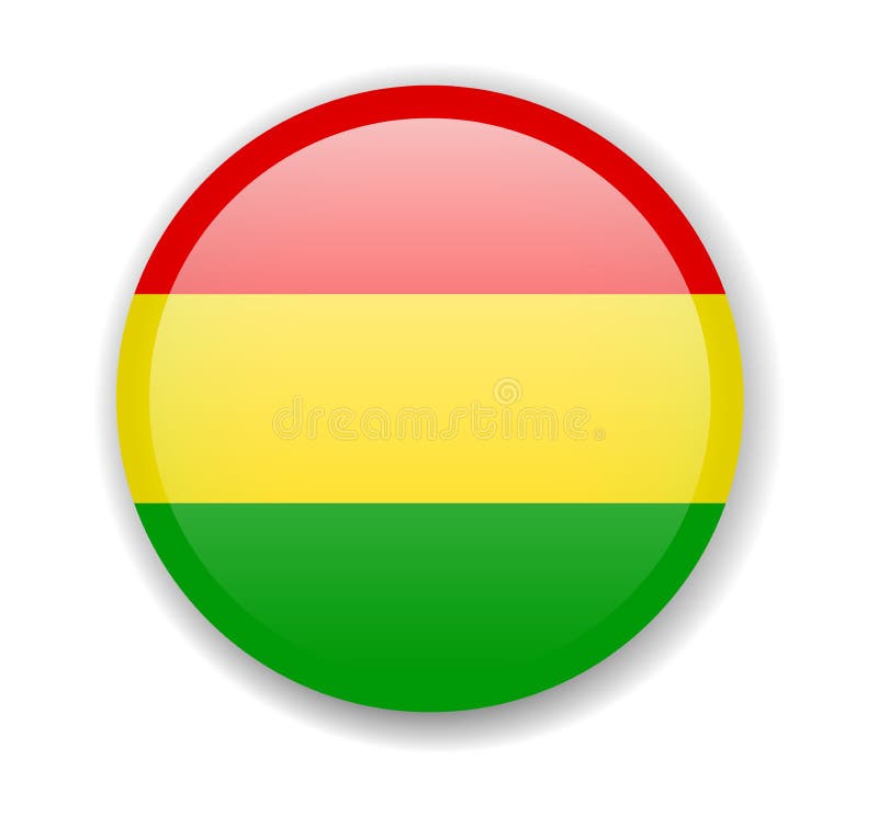 Bolivia Flag Round Bright Icon on a White Background Stock Vector