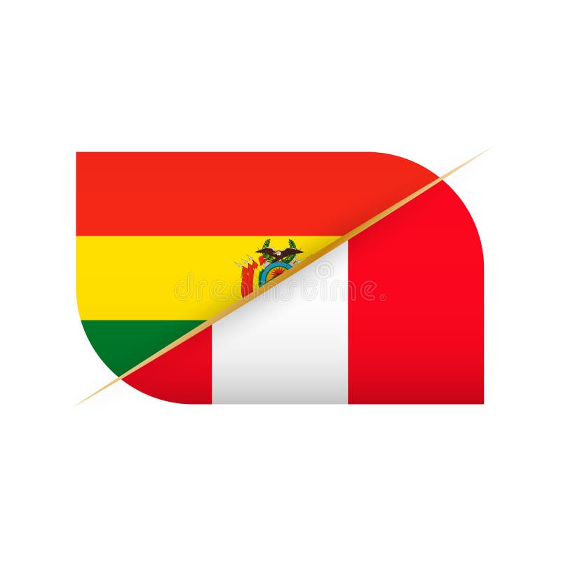 Bolivia kontra Peru, symbol för två vektorflaggor för sportkonkurrens royaltyfri illustrationer Bolivia kontra Peru, symbol för två vektorflaggor för sportkonkurrens royaltyfri illustrationer