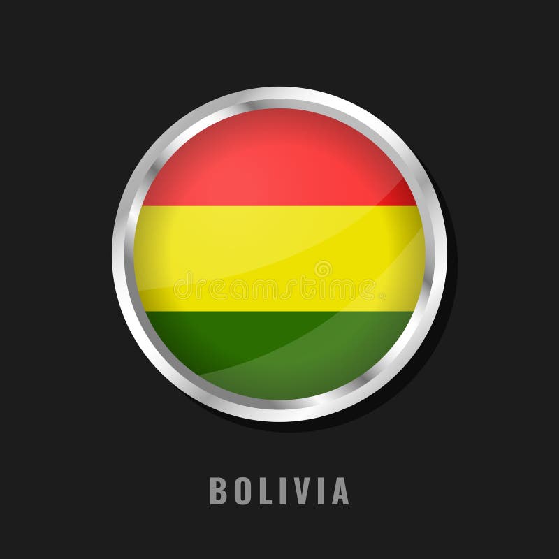 Bolivia round framed national flag. Circular glossy flag of Bolivia royalty free illustration