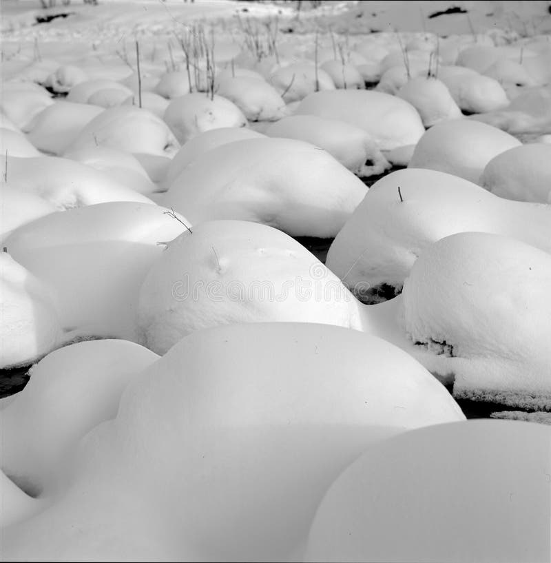 Boll fryst flodsnow royaltyfri fotografi