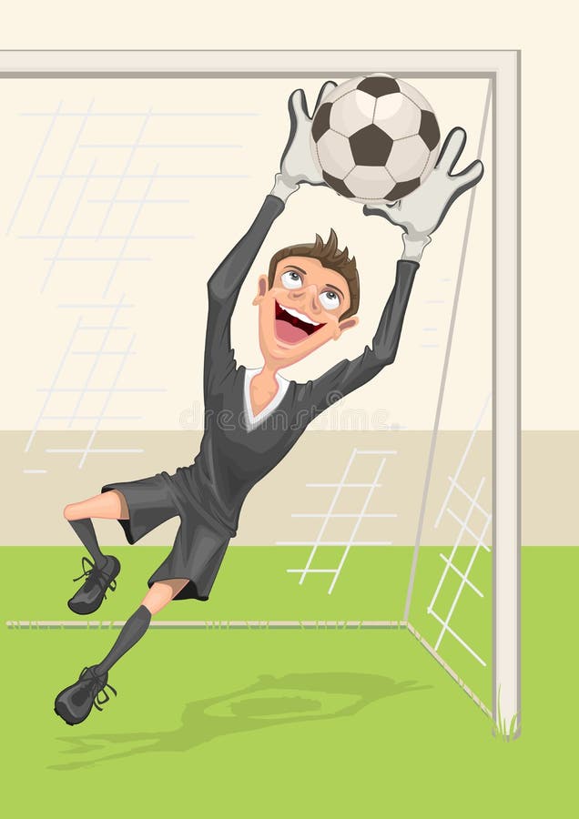 Boll för fotbollmålvaktlås Straff i fotboll vektor illustrationer Boll för fotbollmålvaktlås Straff i fotboll vektor illustrationer