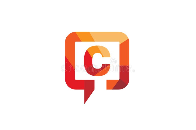Bolla creativa Logo Design Symbol Vector Illustration di conversazione della lettera di C