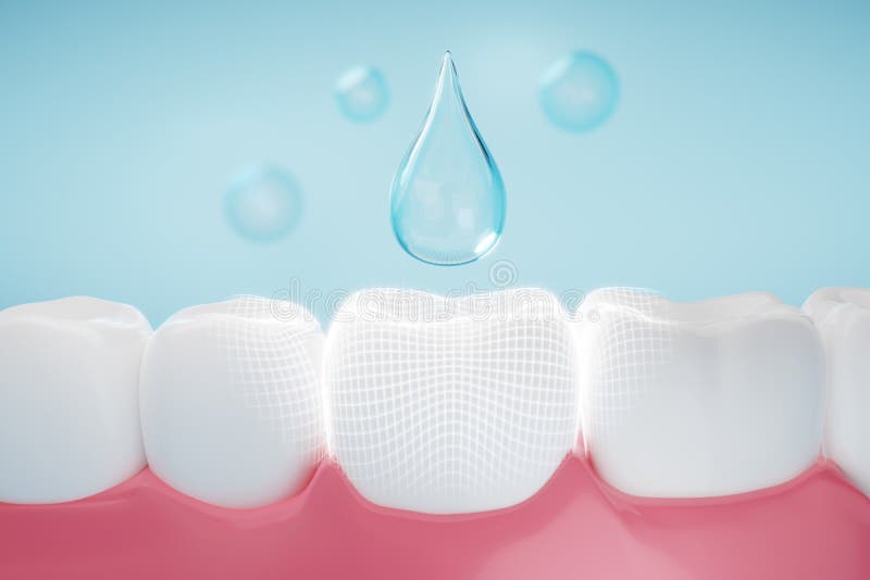 Bubble of toothpaste cleaning tooth and gums. Protect teeth, Fluorine and tooth care concept. 3D rendering. Bubble of toothpaste cleaning tooth and gums. Protect teeth, Fluorine and tooth care concept. 3D rendering.