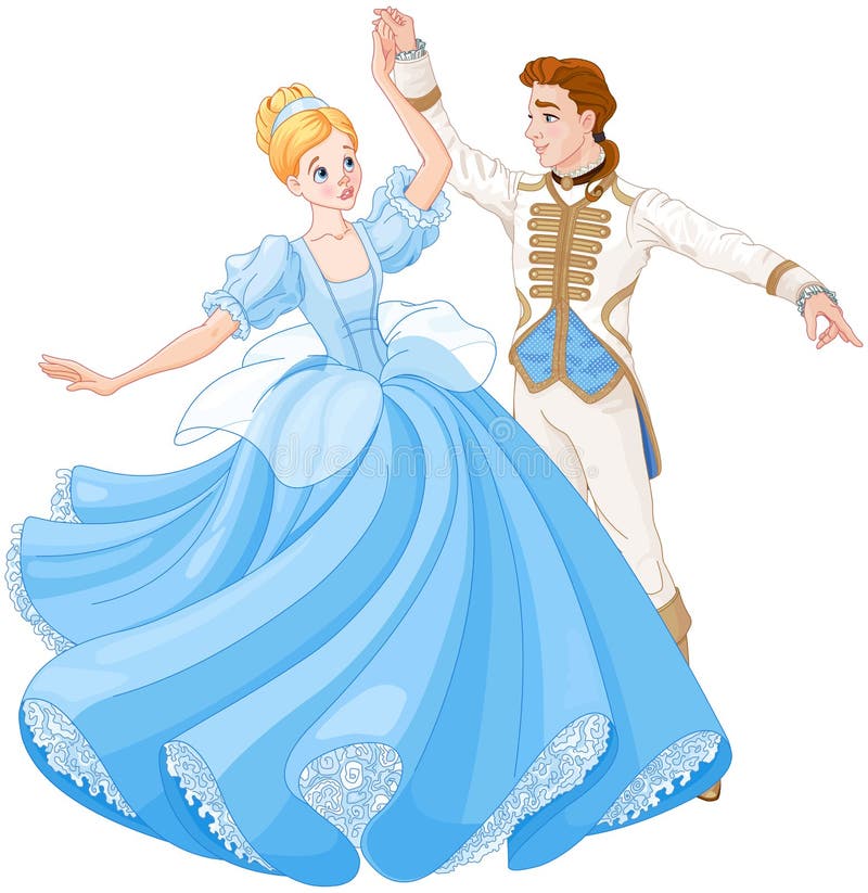 Bolldansen av Cinderella och prinsen