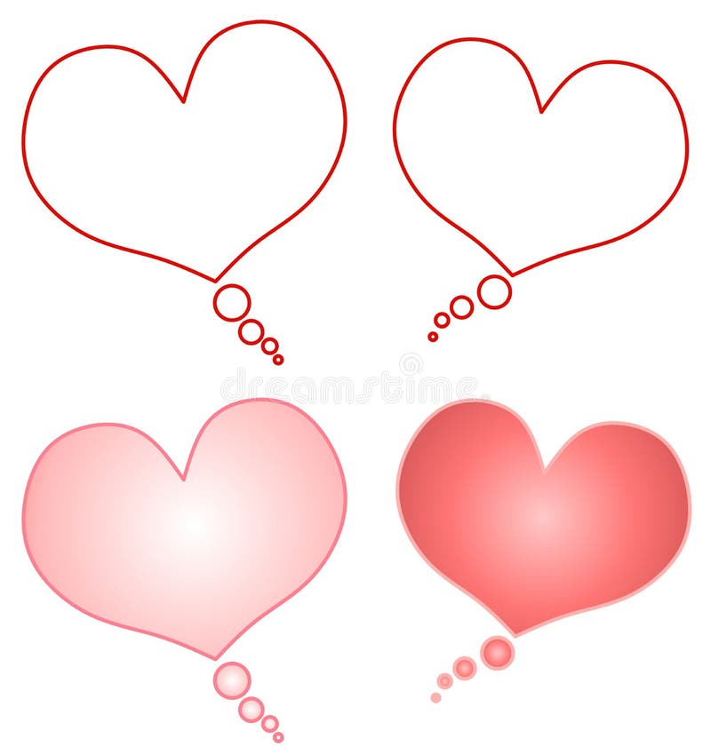 Bolle di colloquio del fumetto a forma di cuore illustrazione vettoriale Bolle di colloquio del fumetto a forma di cuore illustrazione vettoriale