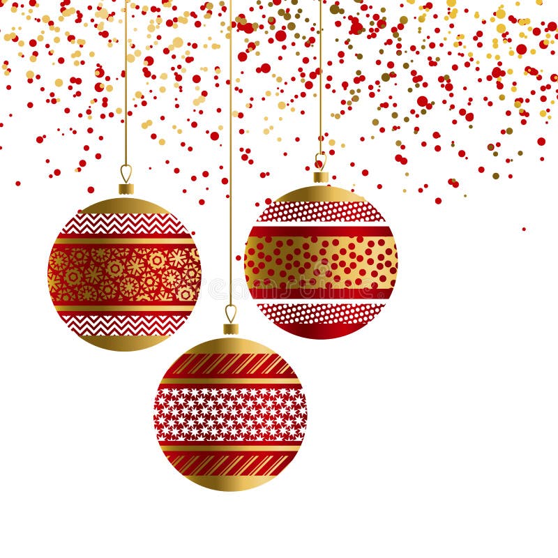 Bolle di lusso di natale di rosso con la decorazione dell'oro royalty illustrazione gratis Bolle di lusso di natale di rosso con la decorazione dell'oro royalty illustrazione gratis
