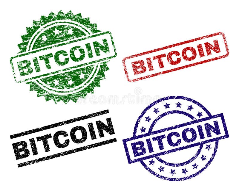 Bolli della guarnizione di BITCOIN strutturati lerciume illustrazione vettoriale