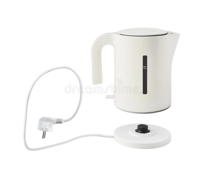 Bollitore con cavo elettrico isolato fotografia stock libera da diritti Bollitore con cavo elettrico isolato fotografia stock libera da diritti
