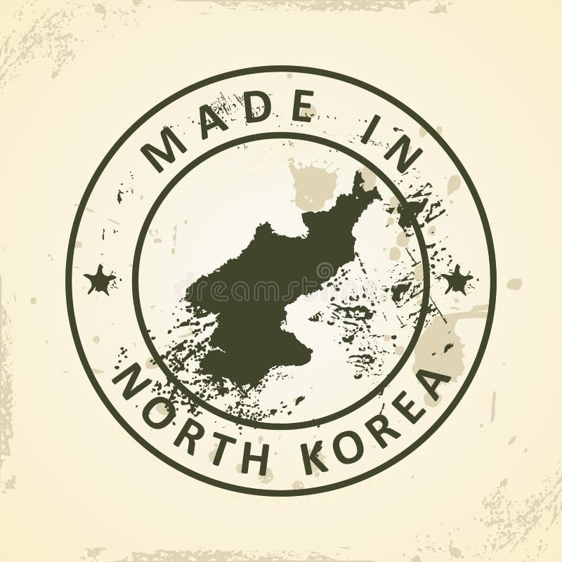 Bollo con la mappa della Corea del Nord royalty illustrazione gratis
