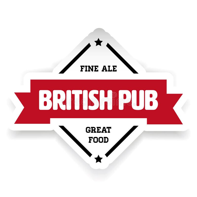 Bollo d'annata del pub britannico illustrazione vettoriale Bollo d'annata del pub britannico illustrazione vettoriale
