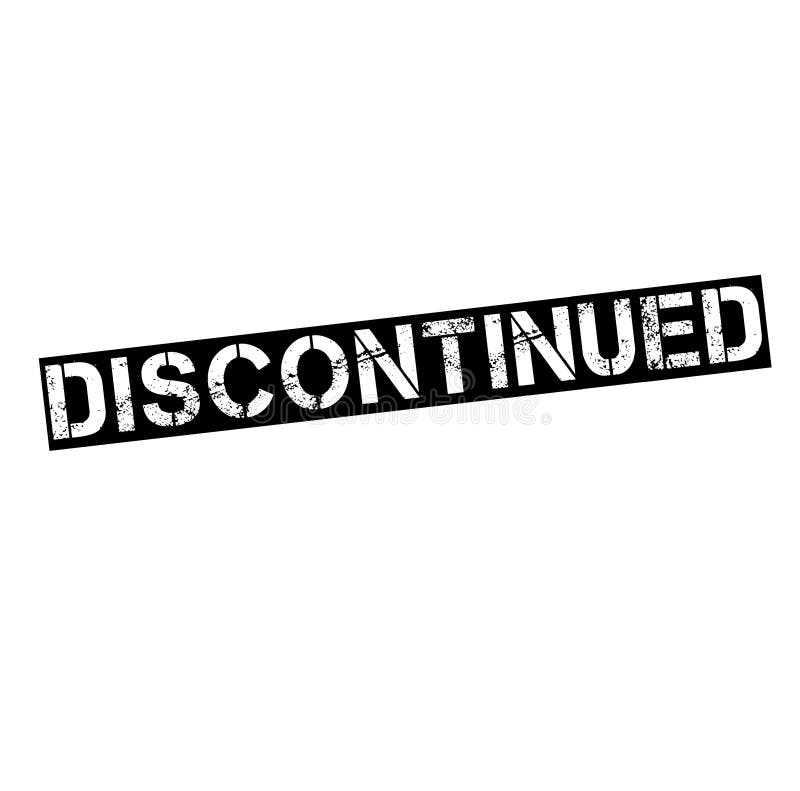 Discontinued stamp on white background. Sign, label sticker. Discontinued stamp on white background. Sign, label sticker