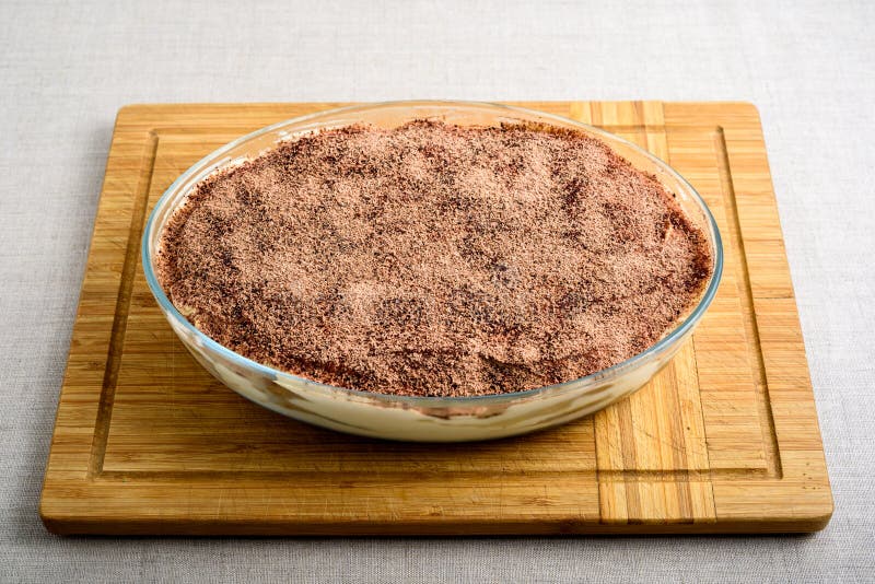 Bolo caseiro do Tiramisu imagens de stock