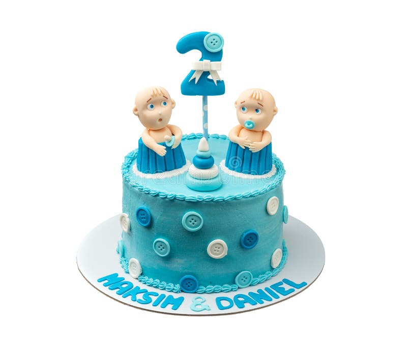 Bolo De Rosa Creme Azul Com Fundo Branco Para Comemoração De Aniversário.  Imagem de Stock - Imagem de pastelaria, feriado: 243237373