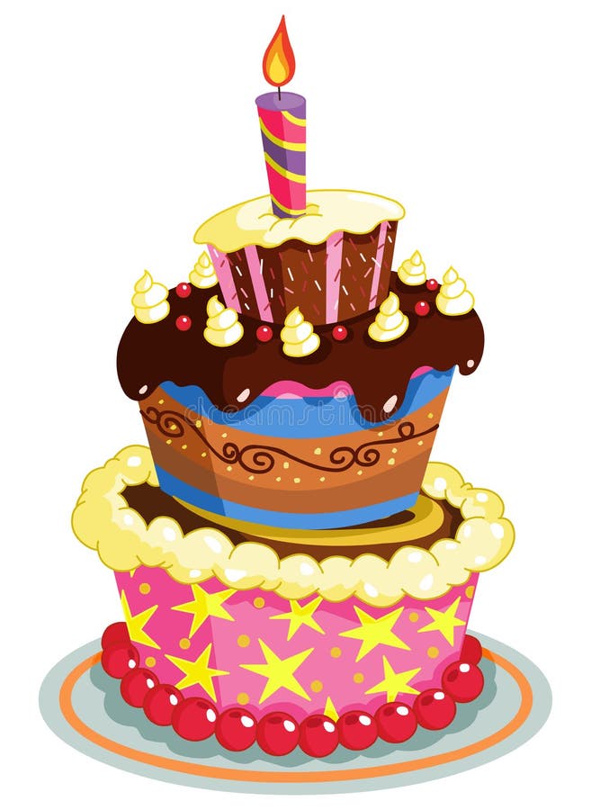 Bolo doce de desenhos animados para aniversário ou casamento imagem  vetorial de tartila.stock.gmail.com© 564329128
