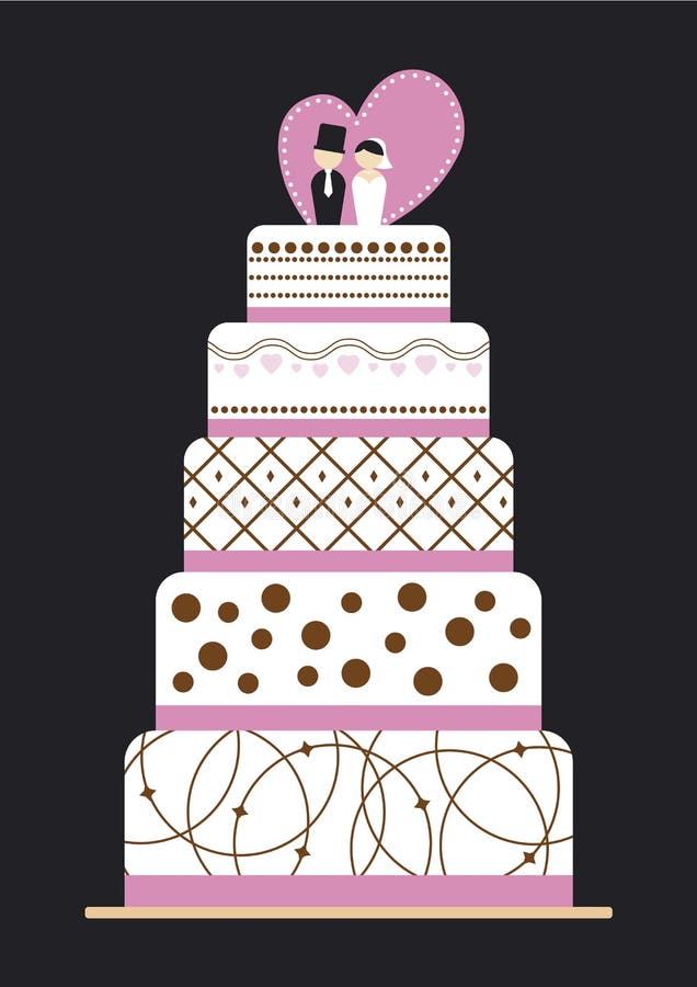 Bolo de casamento ilustração do vetor Bolo de casamento ilustração do vetor