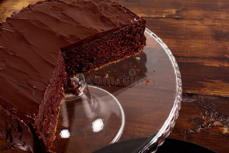 Bolo de chocolate delicioso de Sacher fotos de stock Bolo de chocolate delicioso de Sacher fotos de stock