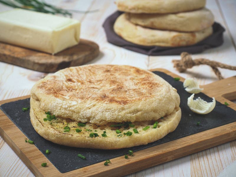 Bolo do caco bread stock photo. Image of focaccia, flat - 179064366