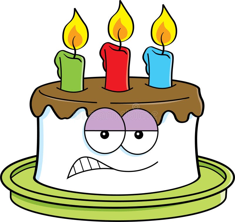 Bolo irritado dos desenhos animados ilustração stock Bolo irritado dos desenhos animados ilustração stock