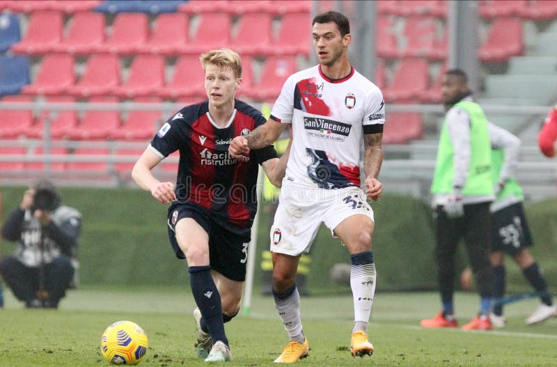 Jerdy Schouten Bolonha Retrato Durante Futebol Italiano Série Jogo