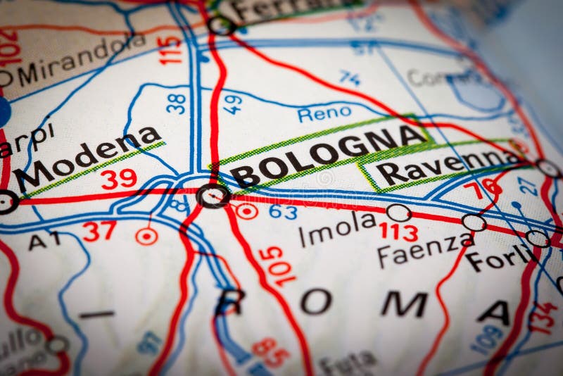 BolognaItalienKarte stockfoto. Bild von karte, konzept 80956512