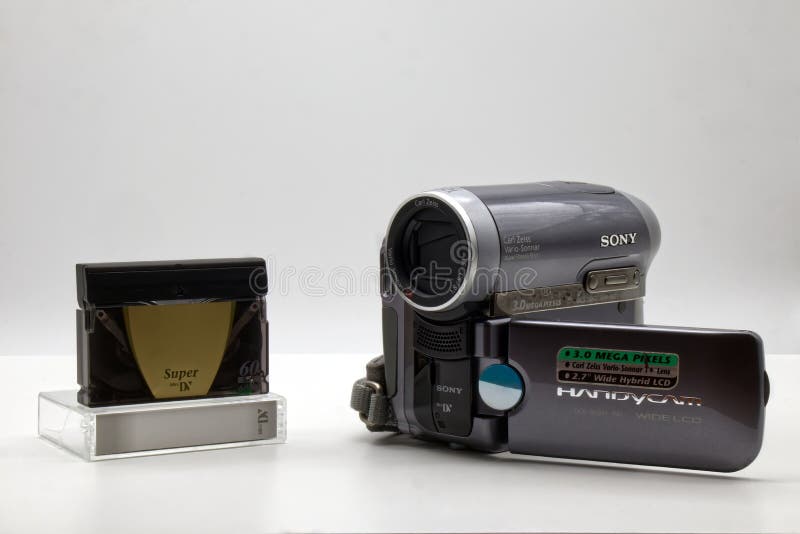 Sony Handycam DCR-HC90E with Mini DV Cassette. Vintage Sony Handycam DCR-HC90E with Mini DV Cassette. Vintage