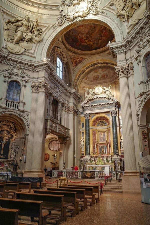 Santuario Di Santa Maria Della Gioia Bologna, Italy - 16 Nov, 2022: Interior of the Santuario Di Santa Maria