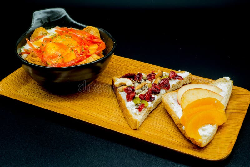 Bologna Sausage Bake with Egg and Bread with Whole Wheat Bread with