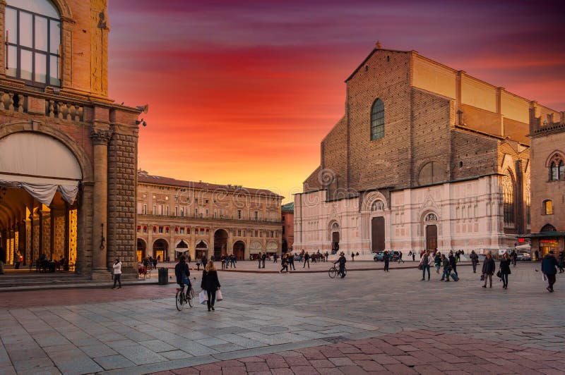 Bologna square Italy editorial stock image. Image of square 73256014