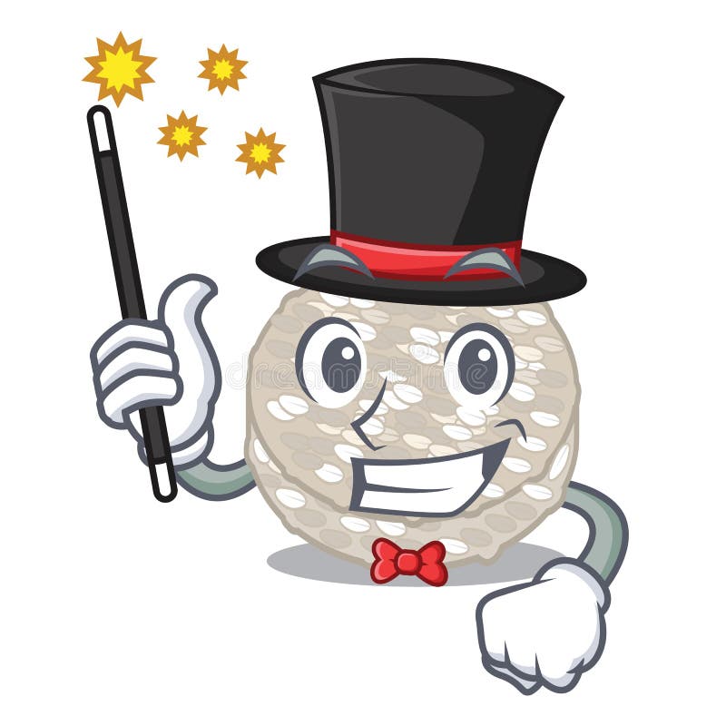 Bolos de arroz do mágico isolados na mascote ilustração stock Bolos de arroz do mágico isolados na mascote ilustração stock