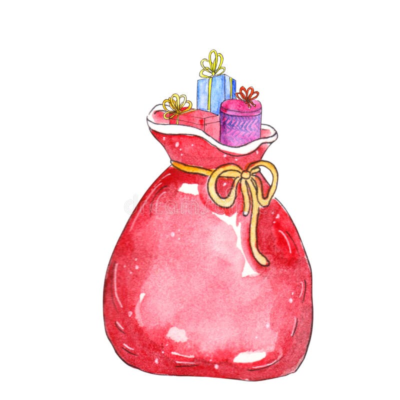 Bolso de juguetes con los elementos de la Navidad ilustración del vector Bolso de juguetes con los elementos de la Navidad ilustración del vector